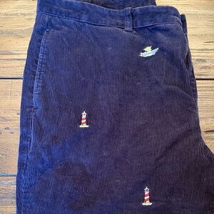 Vineyard Vines Navy Corduroy Pants with Embroidered Details